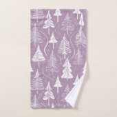 Lila Weihnachtsmuster#6 ID1009 Badhandtuch Set (Handtuch)