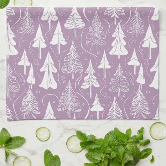 Lila Weihnachtsmuster#6 ID1009 Geschirrtuch (Gefaltet)