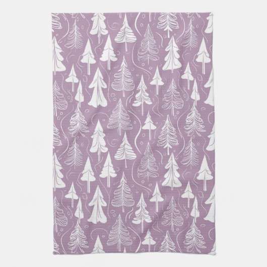 Lila Weihnachtsmuster#6 ID1009 Geschirrtuch (Vertikal)