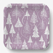 Lila Weihnachtsmuster#6 ID1009 Pappteller (Vorderseite)