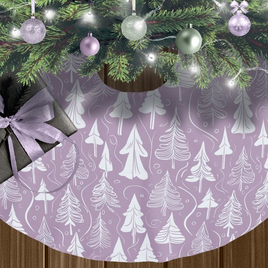 Lila Weihnachtsmuster#6 ID1009 Polyester Weihnachtsbaumdecke