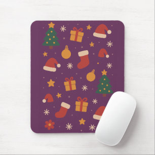 Lila Weihnachtsmuster Ästhetik – Süße Feiertage Mousepad