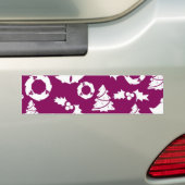 Lila Weihnachtsmuster Autoaufkleber (Auf Auto)