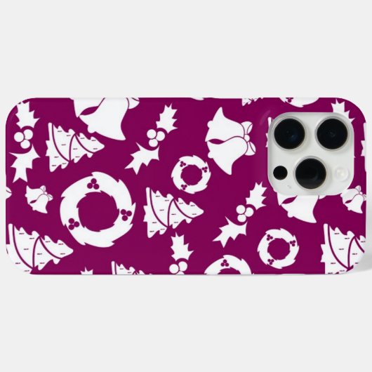 Lila Weihnachtsmuster Case-Mate iPhone Hülle (Rückseite (Horizontal))