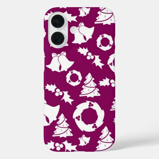 Lila Weihnachtsmuster Case-Mate iPhone Hülle (Rückseite)