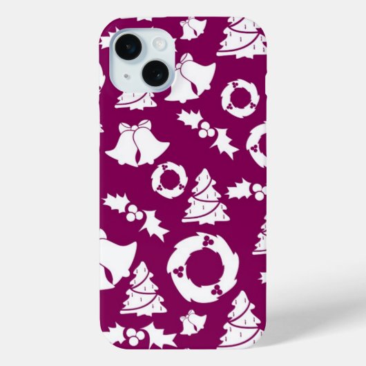 Lila Weihnachtsmuster Case-Mate iPhone Hülle (Rückseite)