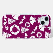 Lila Weihnachtsmuster Case-Mate iPhone Hülle (Rückseite (Horizontal))