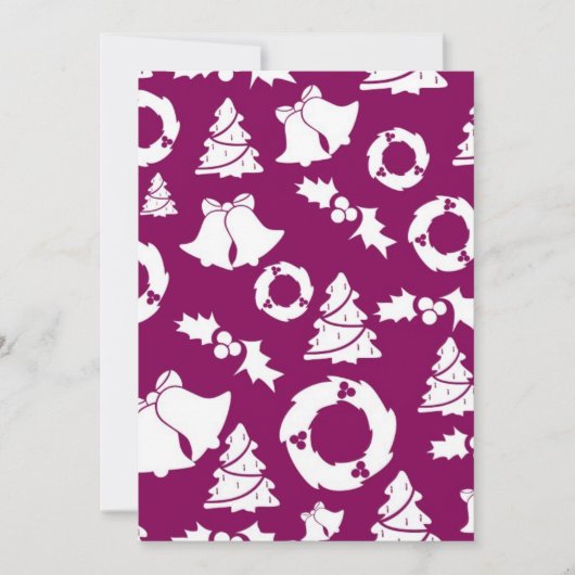 Lila Weihnachtsmuster Feiertagskarte (Vorderseite)