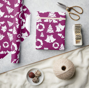 Lila Weihnachtsmuster Geschenkpapier
