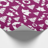 Lila Weihnachtsmuster Geschenkpapier (Ecke)