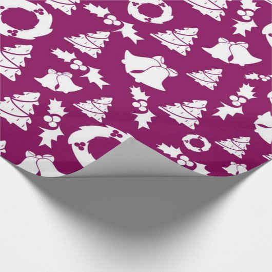 Lila Weihnachtsmuster Geschenkpapier (Ecke)