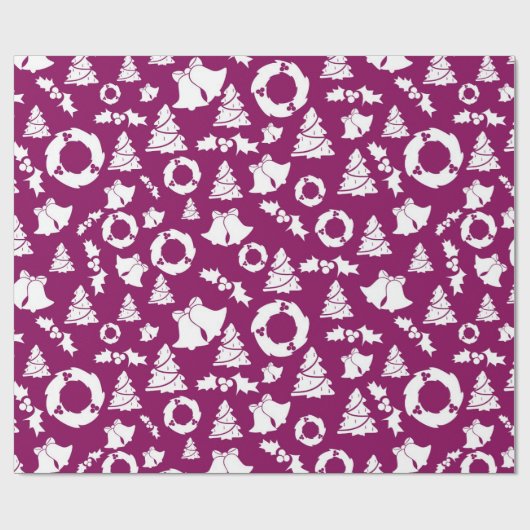 Lila Weihnachtsmuster Geschenkpapier (Flach)
