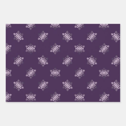 Lila Weihnachtsmuster Geschenkpapier Set (Vorderseite 2)
