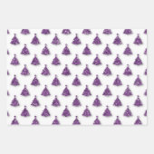 Lila Weihnachtsmuster Geschenkpapier Set (Vorderseite 3)