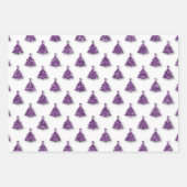 Lila Weihnachtsmuster Geschenkpapier Set (Vorderseite 2)