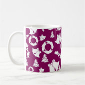 Lila Weihnachtsmuster Kaffeetasse (Links)