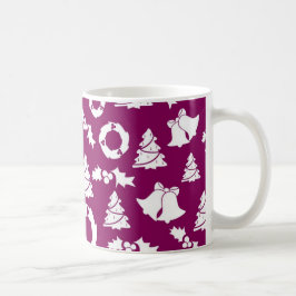 Lila Weihnachtsmuster Kaffeetasse