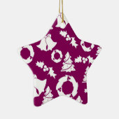 Lila Weihnachtsmuster Keramik Ornament (Rechts)