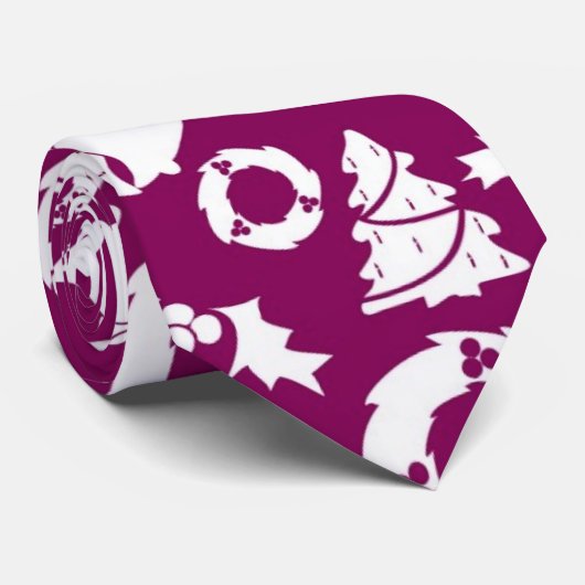 Lila Weihnachtsmuster Krawatte (Gerollt)