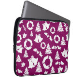 Lila Weihnachtsmuster Laptopschutzhülle (Vorne Rechts)