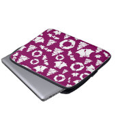 Lila Weihnachtsmuster Laptopschutzhülle (Vorne Knopf)