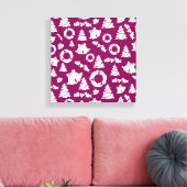Lila Weihnachtsmuster Leinwanddruck (Insitu (Wohnzimmer))