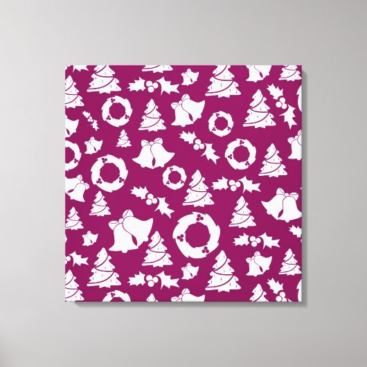 Lila Weihnachtsmuster Leinwanddruck (Vorderseite)