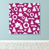 Lila Weihnachtsmuster Leinwanddruck (Insitu (Holzboden))