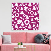 Lila Weihnachtsmuster Leinwanddruck (Insitu (Wohnzimmer))