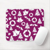 Lila Weihnachtsmuster Mousepad (Mit Mouse)