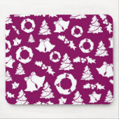 Lila Weihnachtsmuster Mousepad (Vorne)