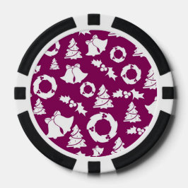 Lila Weihnachtsmuster Pokerchips