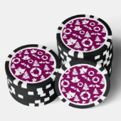 Lila Weihnachtsmuster Pokerchips (Stapel)