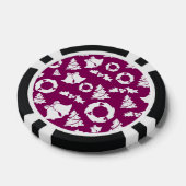 Lila Weihnachtsmuster Pokerchips (Einzeln)
