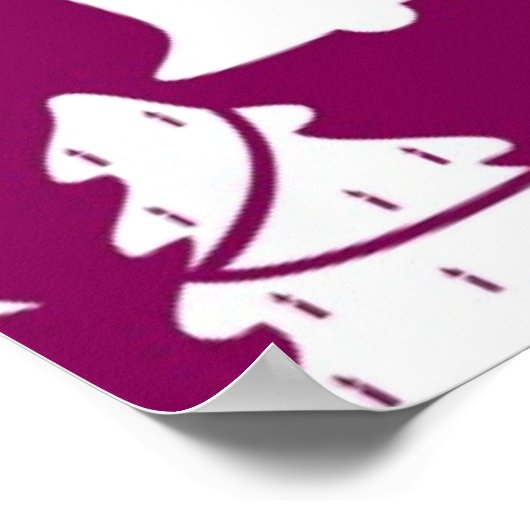 Lila Weihnachtsmuster Poster (Ecke)