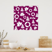 Lila Weihnachtsmuster Poster (Küche)