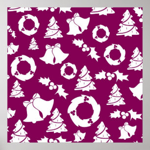 Lila Weihnachtsmuster Poster