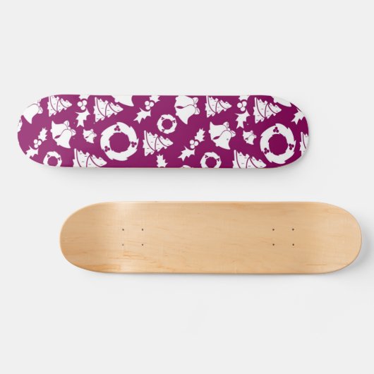Lila Weihnachtsmuster Skateboard (Horizontal)