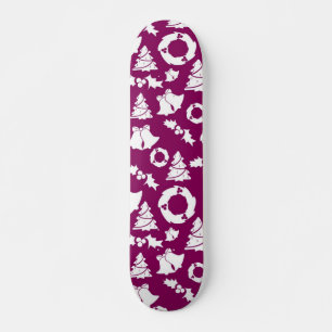 Lila Weihnachtsmuster Skateboard