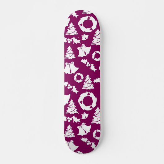 Lila Weihnachtsmuster Skateboard (Vorne)