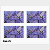 Lila Weihnachtspoinsettie Rechteckiger Aufkleber (Blatt)