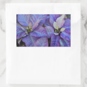 Lila Weihnachtspoinsettie Rechteckiger Aufkleber (Tasche)