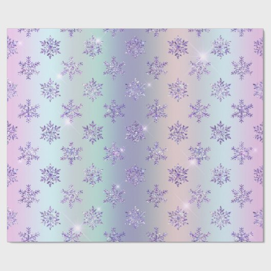 Lila Weihnachtsrosa Snowflake Sparkasse Geschenkpapier (Flach)