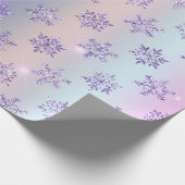 Lila Weihnachtsrosa Snowflake Sparkasse Geschenkpapier (Ecke)