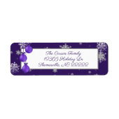 Lila Weihnachtsschmuck-Adressenaufschrift (Vorne)