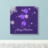 Lila Weihnachtsschmuck Canvas Print Leinwanddruck (Insitu (Holzboden))