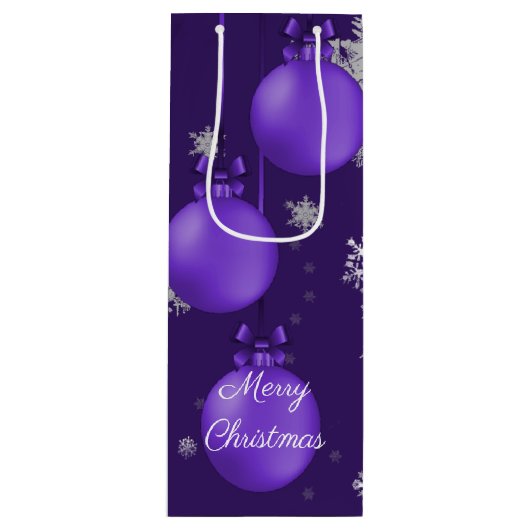 Lila Weihnachtsschmuck Geschenktüte Für Weinflaschen (Vorderseite)