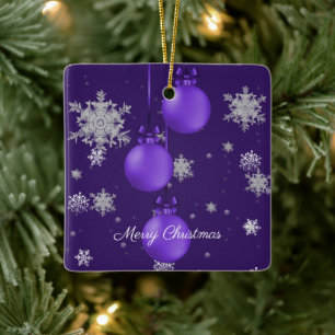 Lila Weihnachtsschmuck Keramik Ornamente