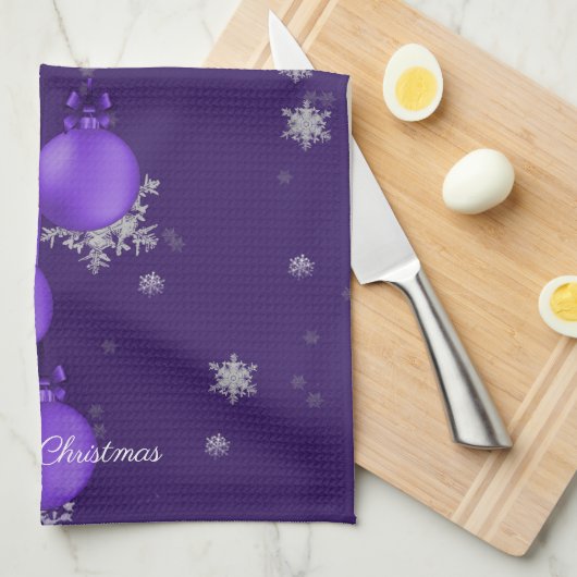 Lila Weihnachtsschmuck Küchentücher (Viertel Falte)