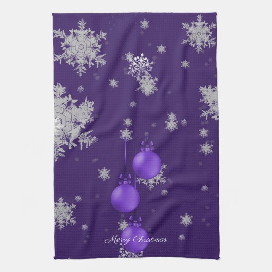 Lila Weihnachtsschmuck Küchentücher (Vertikal)